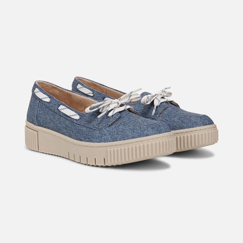 Naturalizer SOUL Tia Boat Shoe Womens Blue Loafers PV59-0759P1