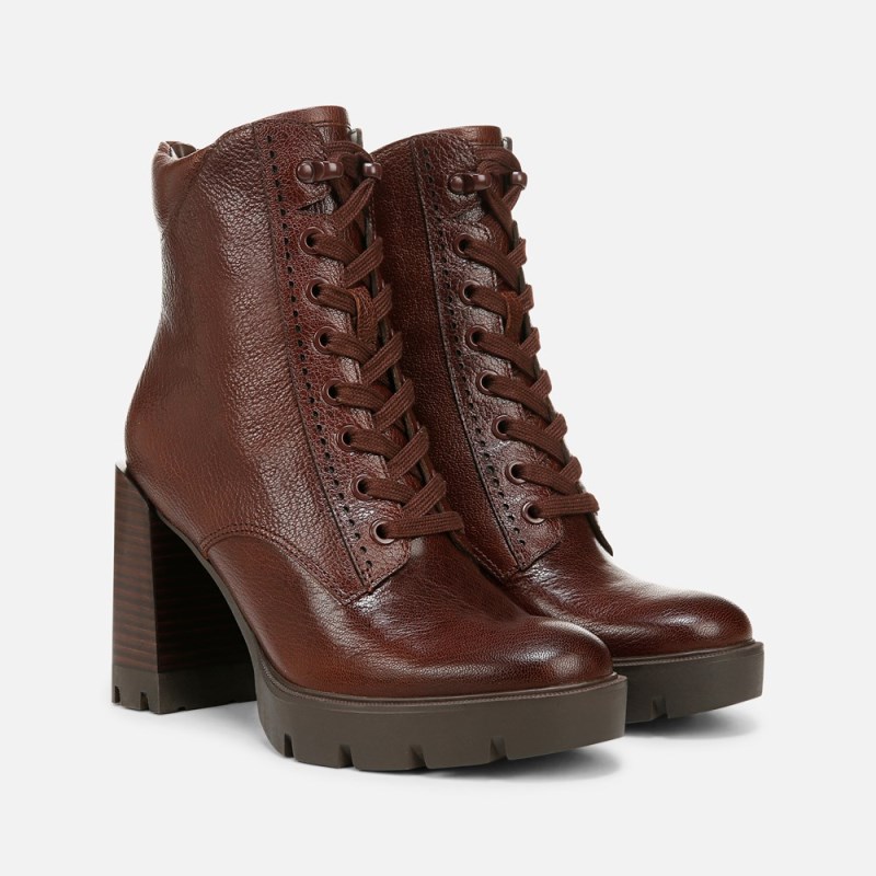 Naturalizer Prewitt Block Heel Bootie Womens Brown Booties WE11-5911D1