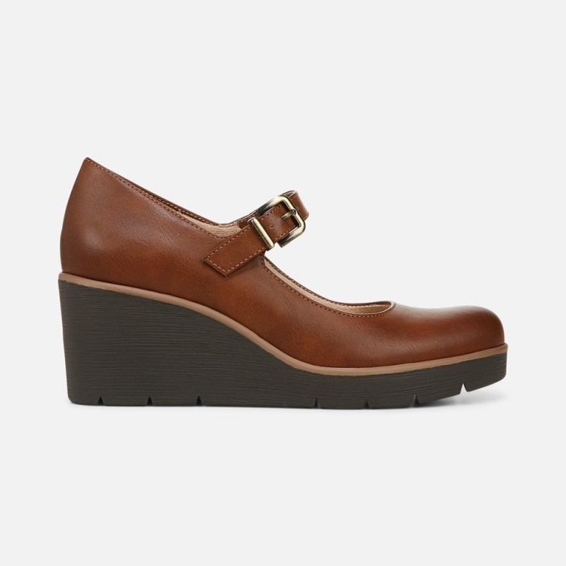Naturalizer SOUL Adore Mary Jane Wedge Womens Brown Wedges OB62-1392P2