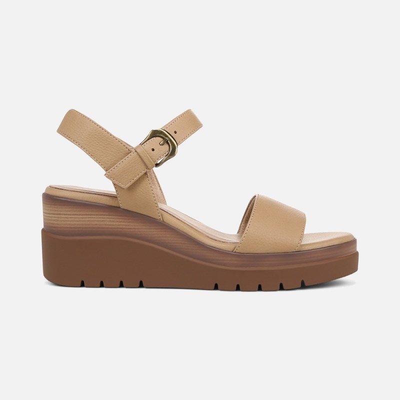Naturalizer SOUL Graciela Wedge Sandal Womens Brown Wedge Sandals OJ98-6898K6