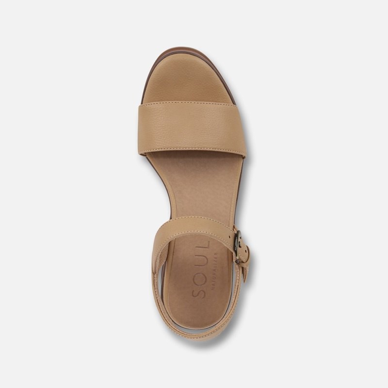 Naturalizer SOUL Graciela Wedge Sandal Womens Brown Wedge Sandals OJ98-6898K6
