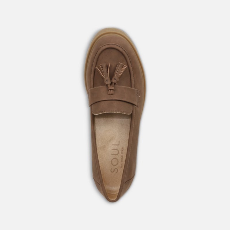 Naturalizer SOUL Josie Lug Loafer Womens Brown Loafers PD53-1053H8