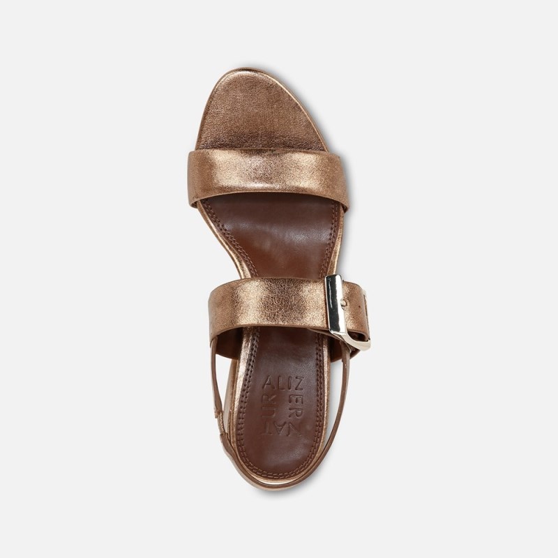 Naturalizer Vicky Dress Sandal Womens Brown Block Heels JK42-5942D4