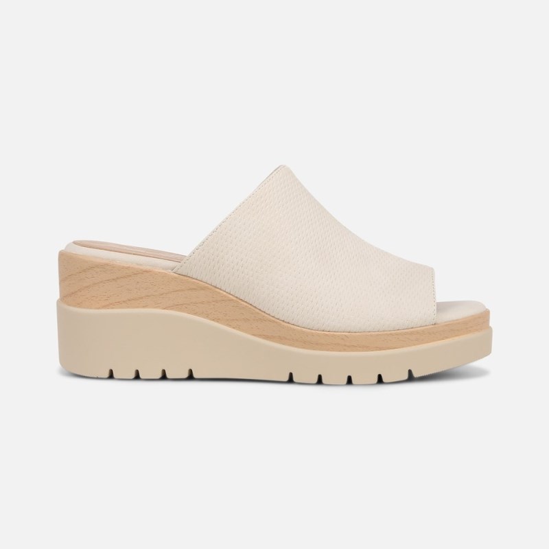 Naturalizer Soul Goodtimes Mule Wedge Sandal Womens Cream Wedge Sandals EE66-2686S5