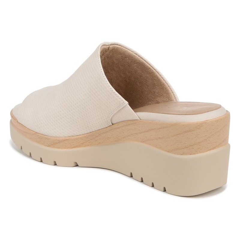 Naturalizer Soul Goodtimes Mule Wedge Sandal Womens Cream Wedge Sandals EE66-2686S5