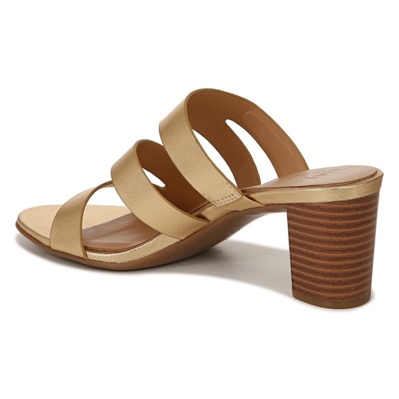 Naturalizer Beaming Slide Sandal Womens Dark Gold Heeled Sandals VW45-8785C3