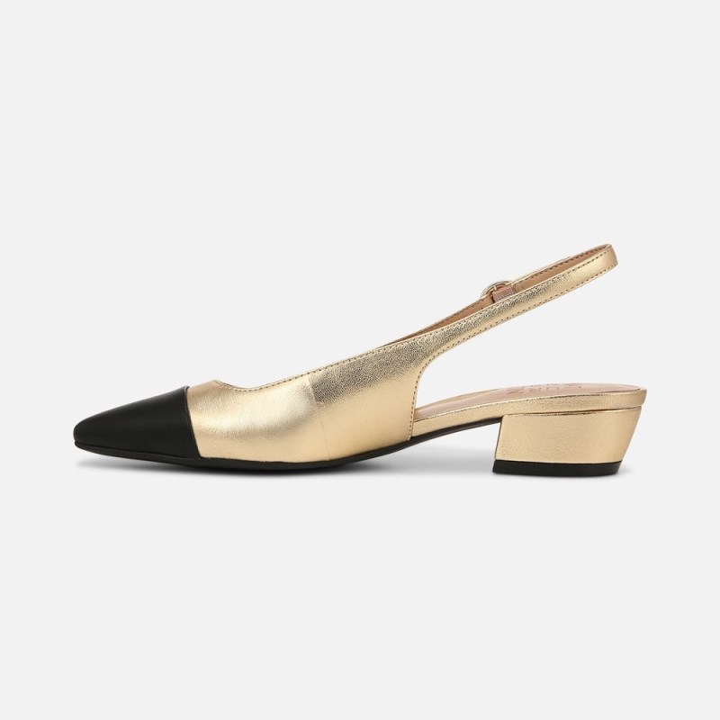 Naturalizer Banks Slingback Womens Dark Gold / Black Slingbacks VJ19-7589E9