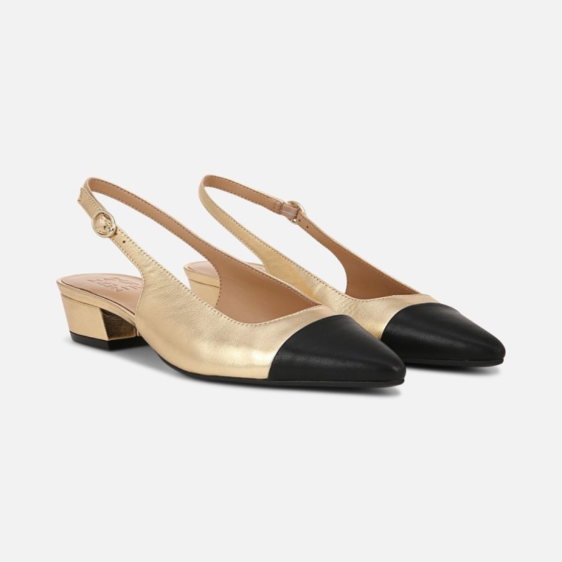 Naturalizer Banks Slingback Womens Dark Gold / Black Slingbacks VJ19-7589E9