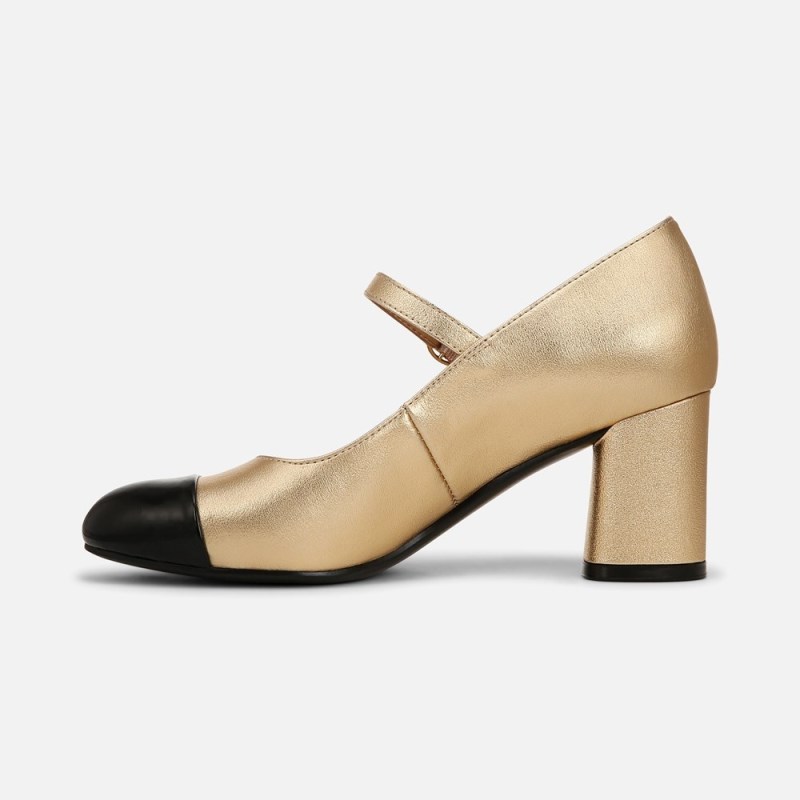 Naturalizer Lovable Mary Jane Womens Dark Gold / Black Block Heels PJ55-1125J0