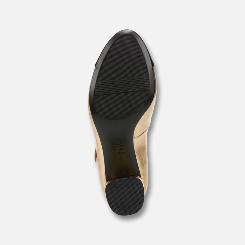 Naturalizer Lovable Mary Jane Womens Dark Gold / Black Block Heels PJ55-1125J0