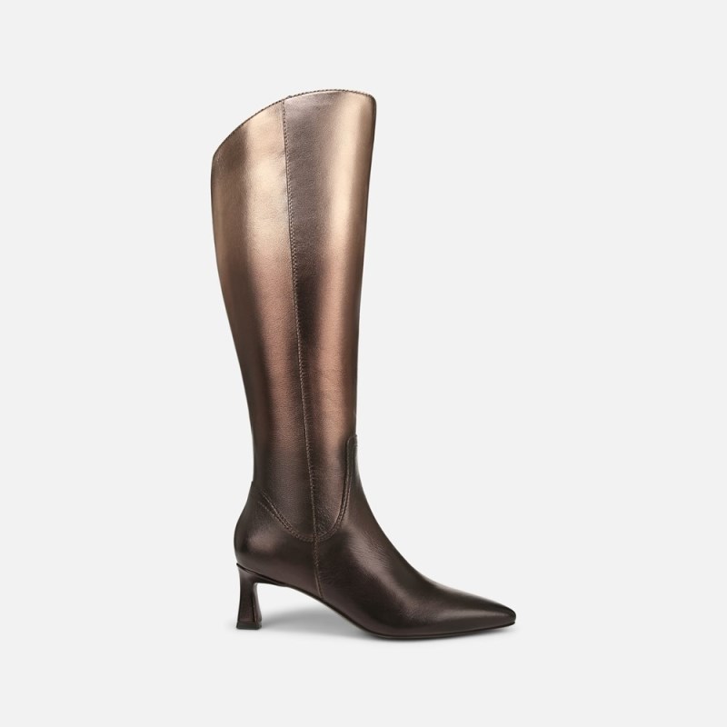 Naturalizer Deesha Unity Boot by Deepica Mutyala Womens Gold Metallic Kitten Heel Boots IK29-0179F8