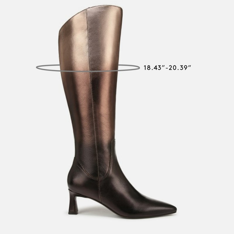 Naturalizer Deesha Unity Extra Wide Calf Boot by Deepica Mutyala Womens Gold Metallic Knee High Boots KV22-3712T9