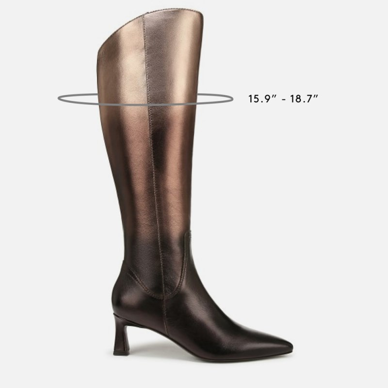 Naturalizer Deesha Unity Wide Calf Boot by Deepica Mutyala Womens Gold Metallic Dress Boots IT11-2371O7
