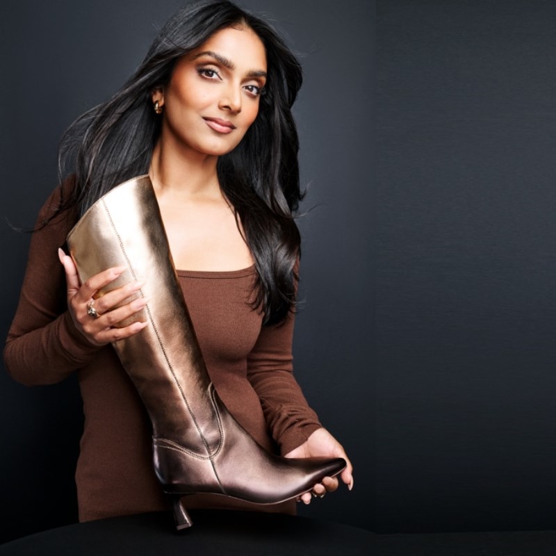 Naturalizer Deesha Unity Wide Calf Boot by Deepica Mutyala Womens Gold Metallic Dress Boots IT11-2371O7
