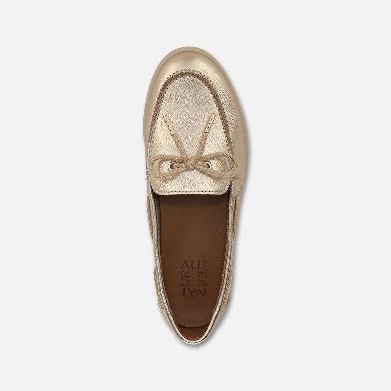Naturalizer Keel Boat Shoe Womens Gold Loafers PQ62-0252J9