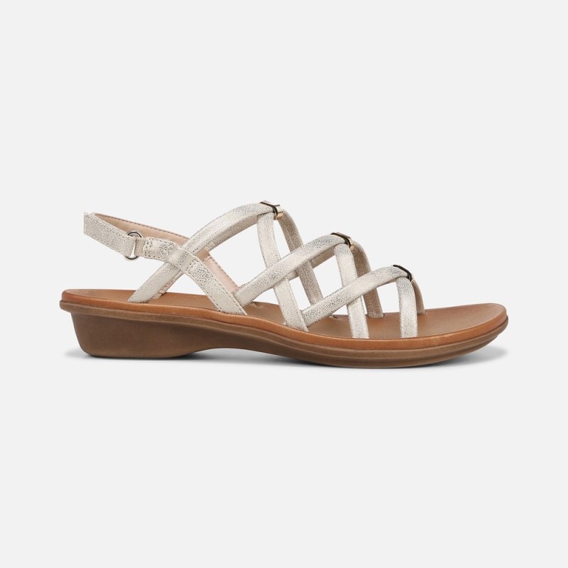 Naturalizer SOUL Sierra Strappy Sandal Womens Gold Flat Sandals VE35-1125A4
