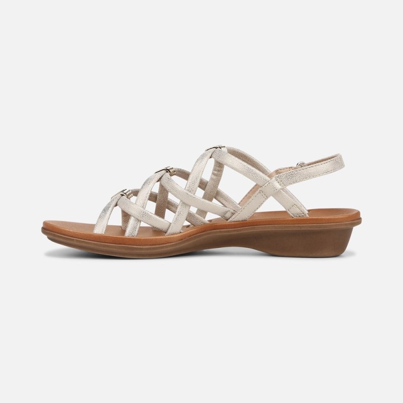 Naturalizer SOUL Sierra Strappy Sandal Womens Gold Flat Sandals VE35-1125A4