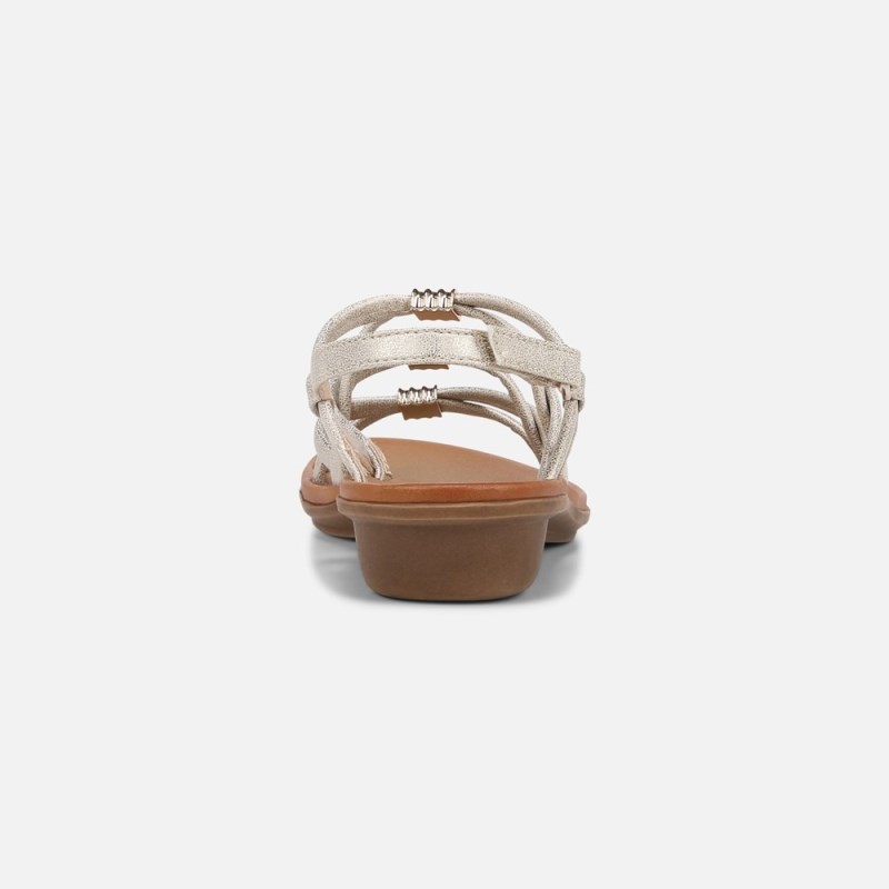 Naturalizer SOUL Sierra Strappy Sandal Womens Gold Flat Sandals VE35-1125A4