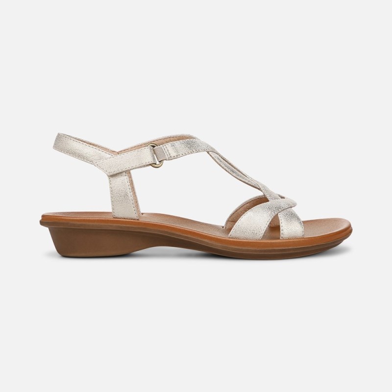 Naturalizer SOUL Solo Sandal Womens Gold Flat Sandals MX67-1397U1