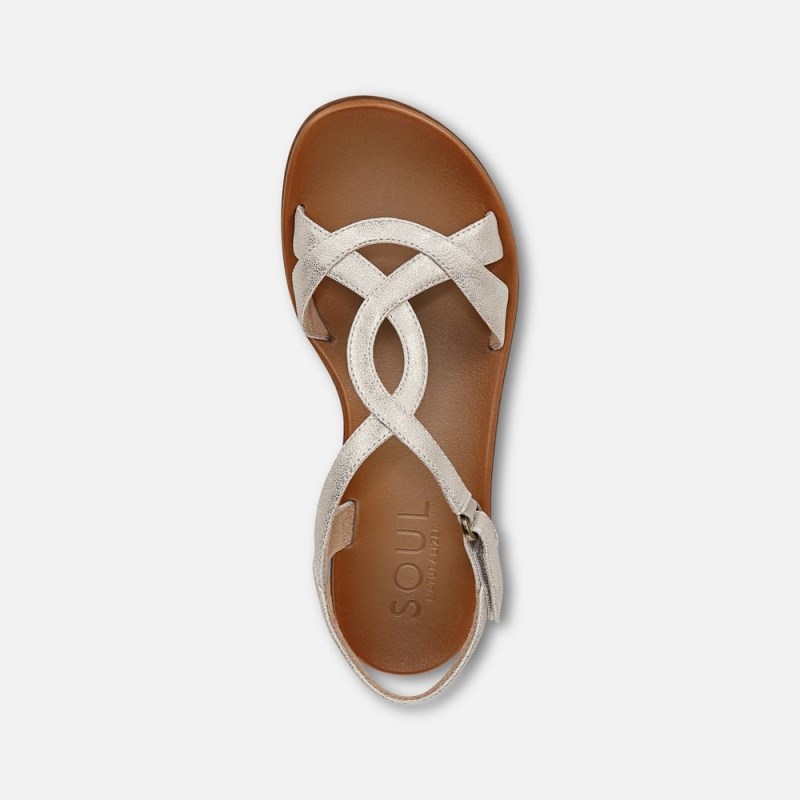 Naturalizer SOUL Solo Sandal Womens Gold Flat Sandals MX67-1397U1
