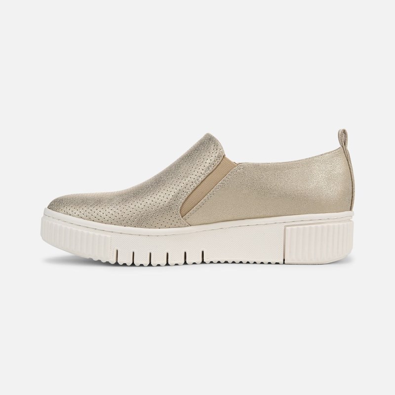 Naturalizer SOUL Turner Slip On Sneaker Womens Gold Slip On Sneakers IZ57-8027Q5