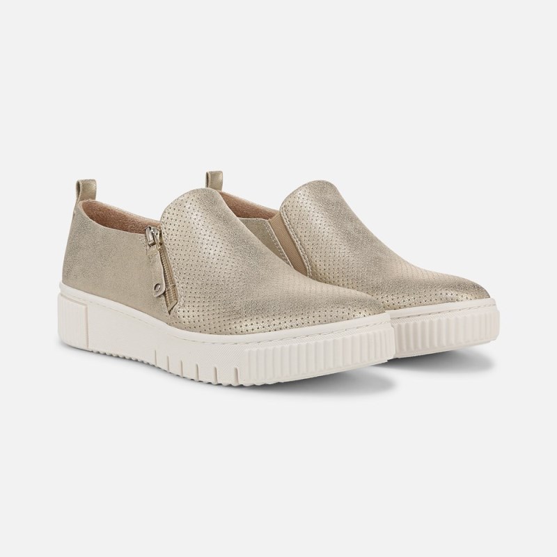 Naturalizer SOUL Turner Slip On Sneaker Womens Gold Slip On Sneakers IZ57-8027Q5