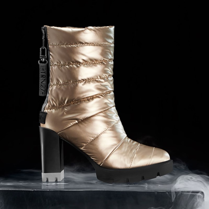 Naturalizer Think Royln Crosswalk Water Repellent Bootie Womens Gold Booties KY53-2303W0