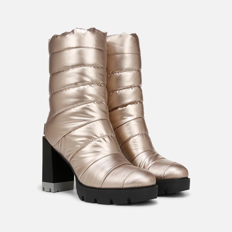 Naturalizer Think Royln Crosswalk Water Repellent Bootie Womens Gold Booties KY53-2303W0