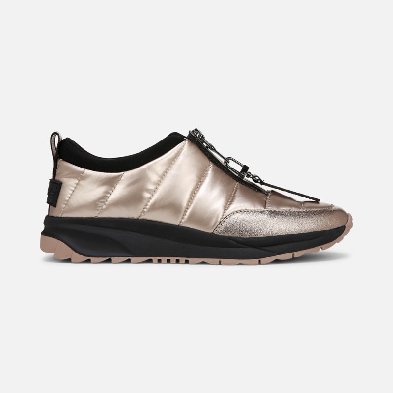 Naturalizer Think Royln Low-Breakaway Water Repellent Sneaker Womens Gold Slip On Sneakers BS07-1927T7