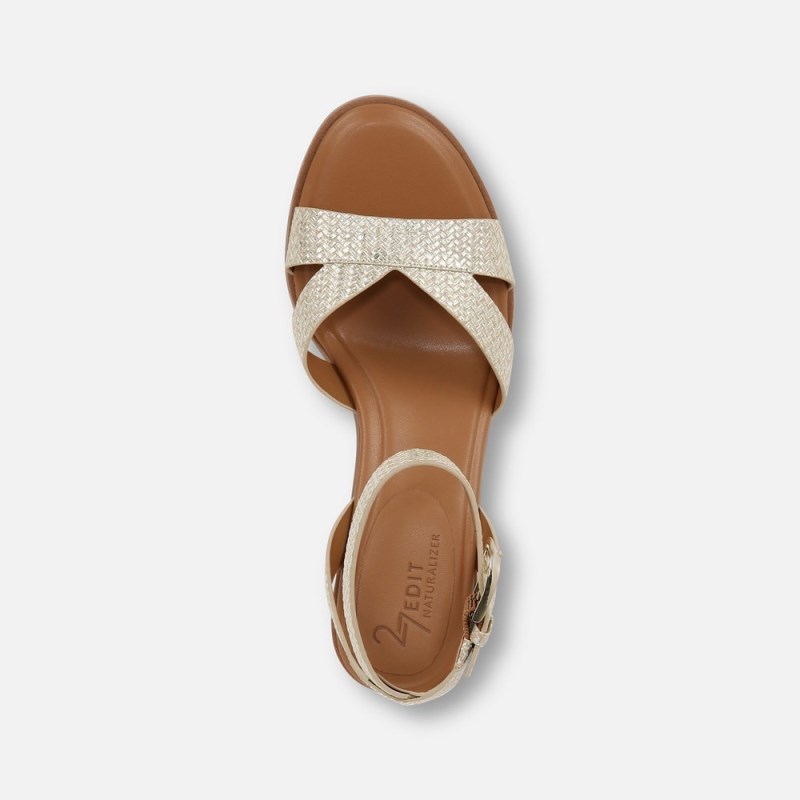 Naturalizer 27 EDIT Yumi Ankle Strap Sandal Womens Grey Brown Heeled Sandals ZB56-6376F7
