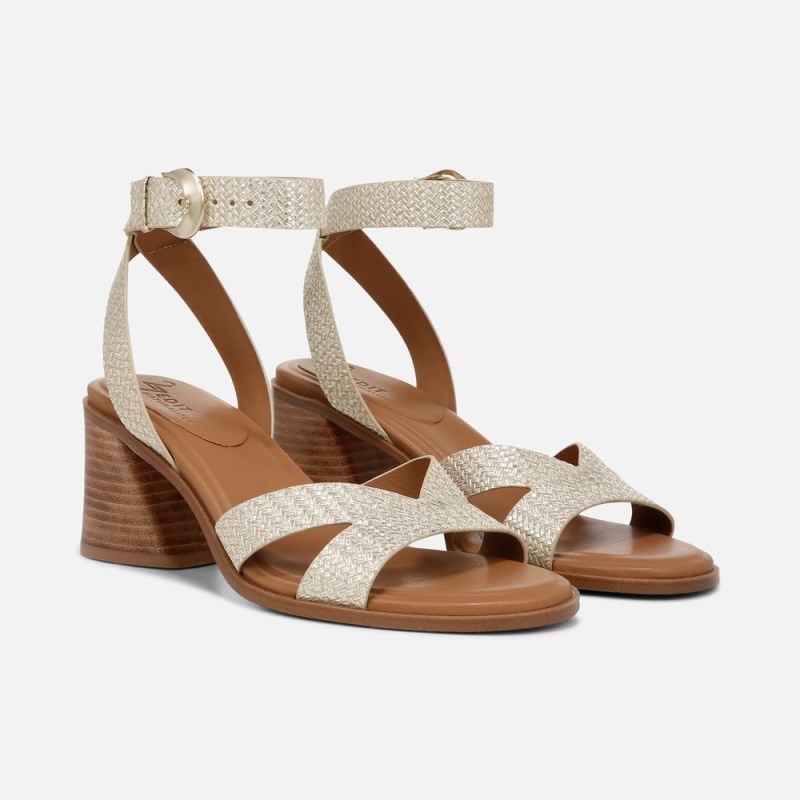 Naturalizer 27 EDIT Yumi Ankle Strap Sandal Womens Grey Brown Heeled Sandals ZB56-6376F7