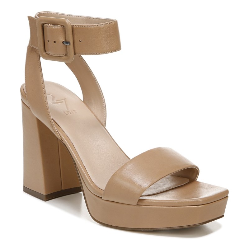 Naturalizer 27 Edit Jaselle Dress Sandal Womens Grey Brown Heeled Sandals WD45-0525N3