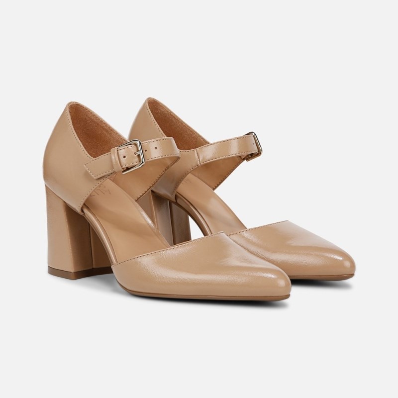 Naturalizer Pixie Mary Jane Womens Grey Brown Pointed Toe PU53-2483L4