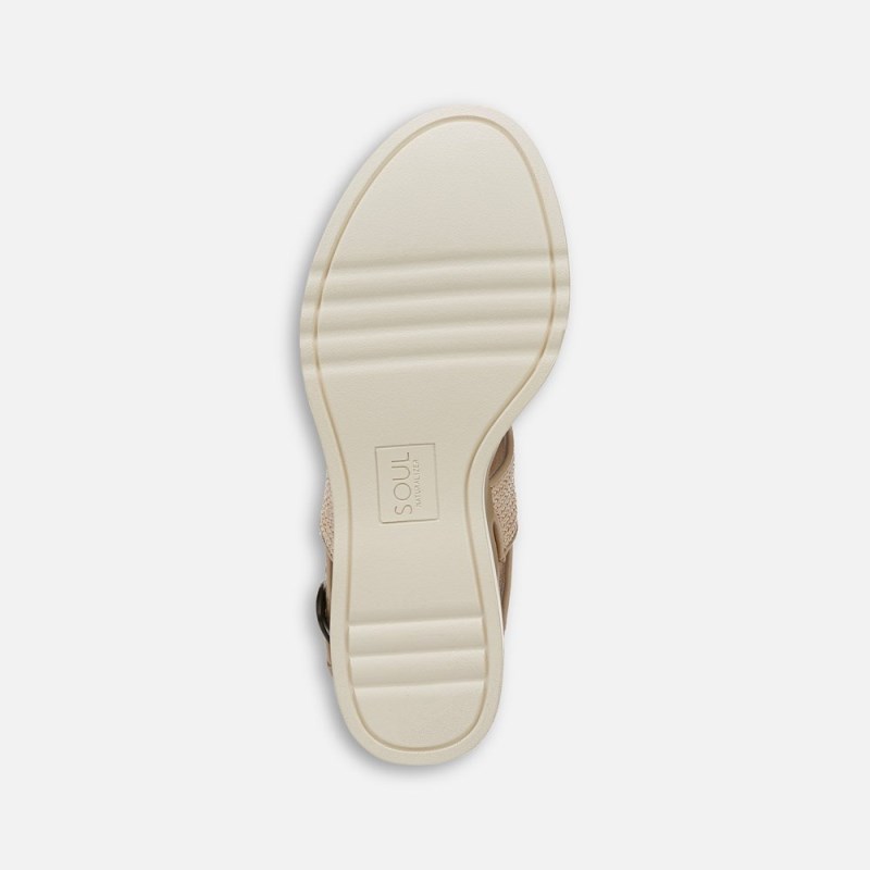 Naturalizer SOUL Livia 2 Wedge Sandal Womens Light Beige Wedges ID67-1577R3