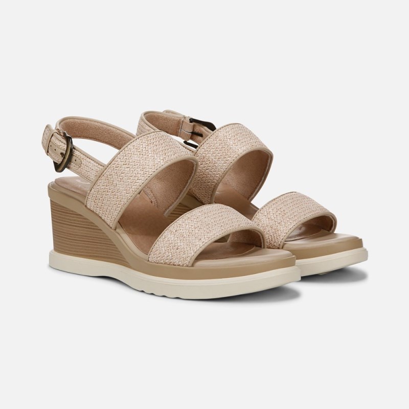Naturalizer SOUL Livia 2 Wedge Sandal Womens Light Beige Wedges ID67-1577R3