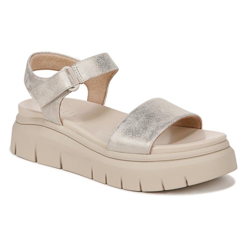 Naturalizer SOUL Poppi Wedge Sandal Womens Light Gold Platform Sandals PJ84-7094W8