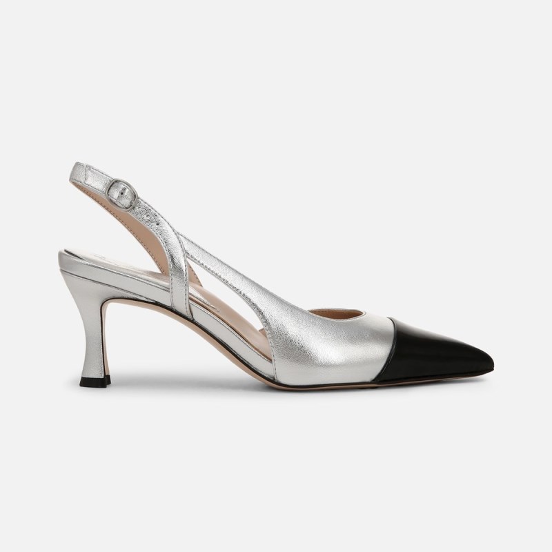 Naturalizer 27 EDIT Ilyssa Slingback Pump Womens Silver Pumps FB24-0194V6