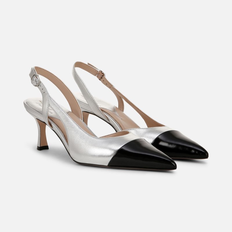 Naturalizer 27 EDIT Ilyssa Slingback Pump Womens Silver Pumps FB24-0194V6