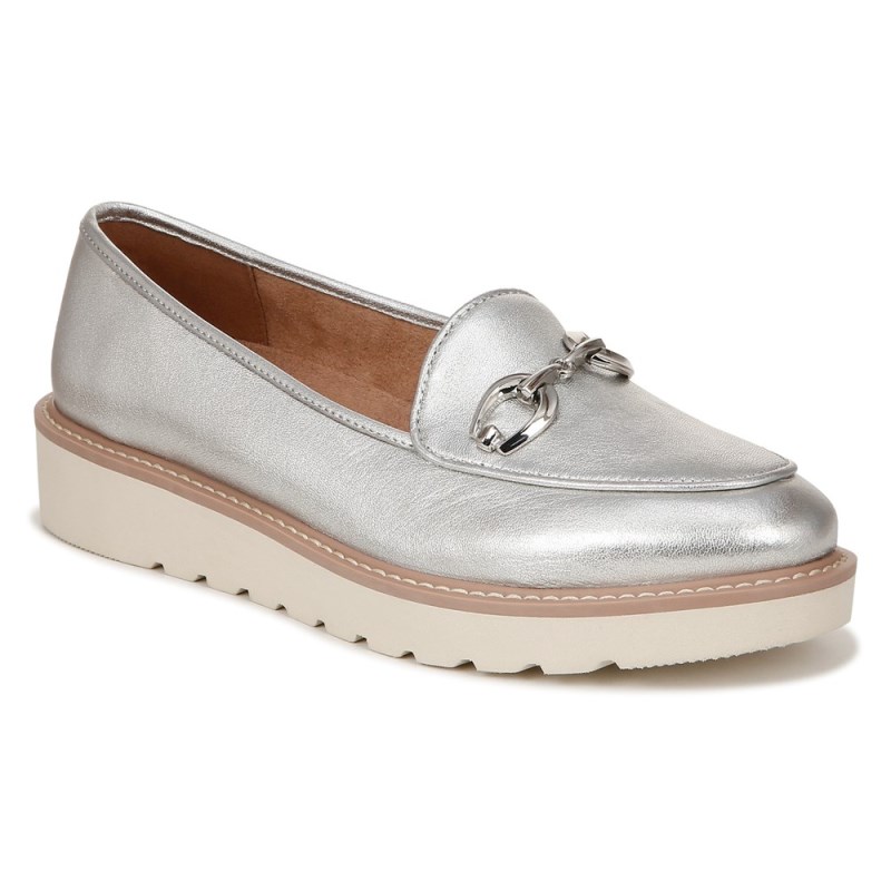 Naturalizer Adiline Bit Loafer Womens Silver Loafers ZI63-7153T5