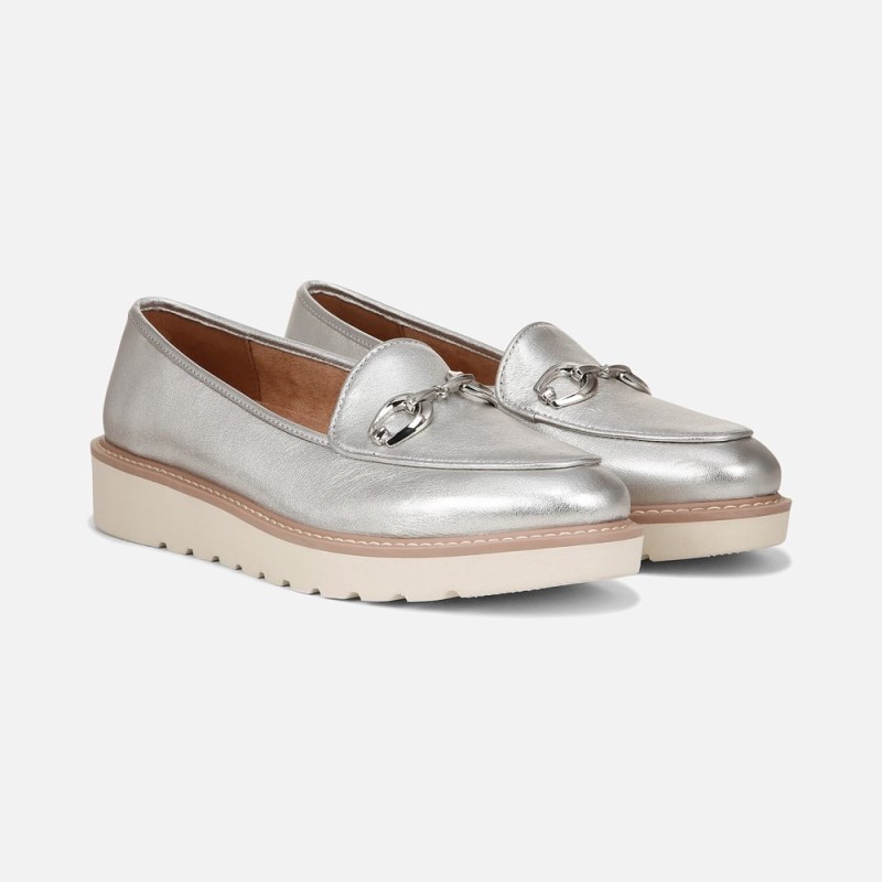 Naturalizer Adiline Bit Loafer Womens Silver Loafers ZI63-7153T5