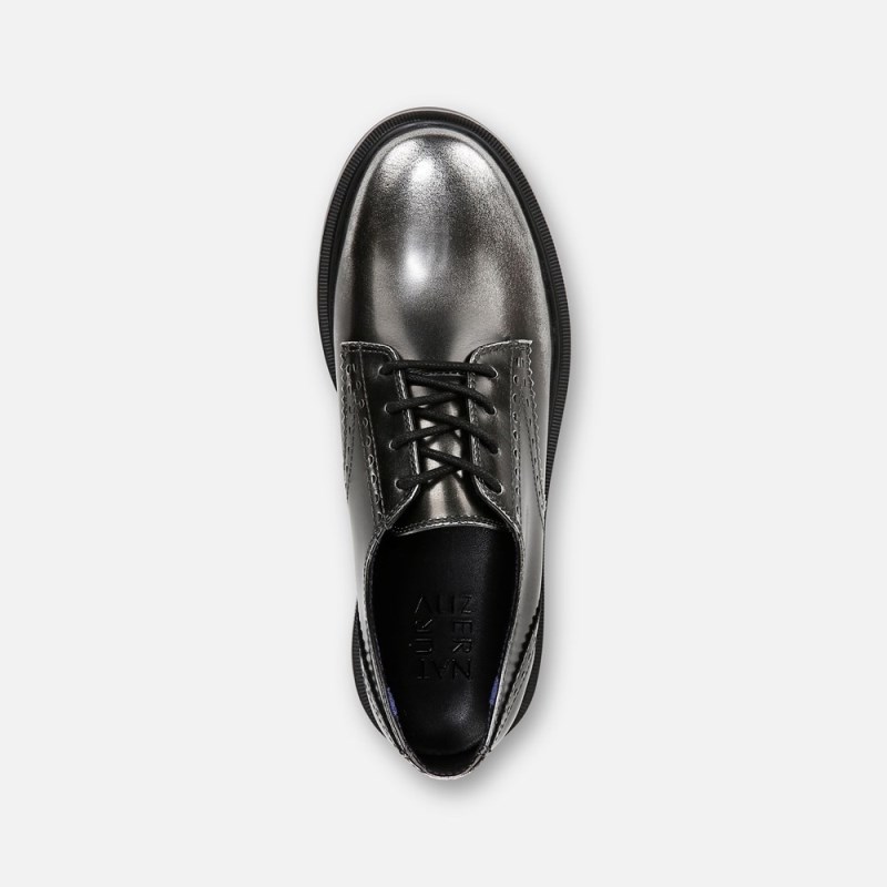 Naturalizer Obtain Lace up Derby Womens Silver Loafers CQ60-6410W5