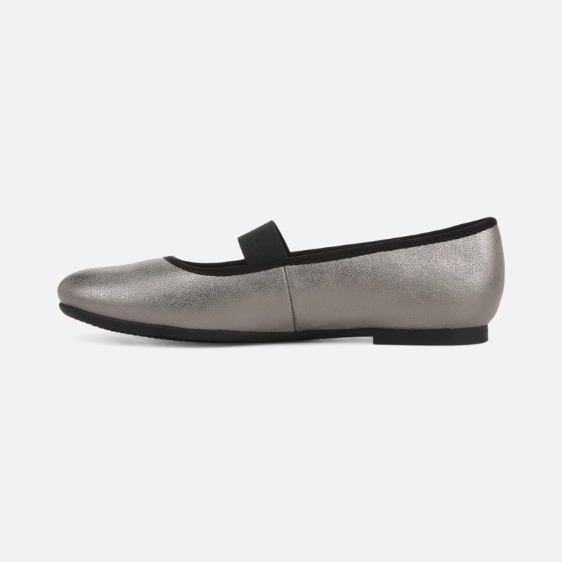Naturalizer SOUL Brilliant Mary Jane Flat Womens Silver Ballet Flats CI96-9956B0