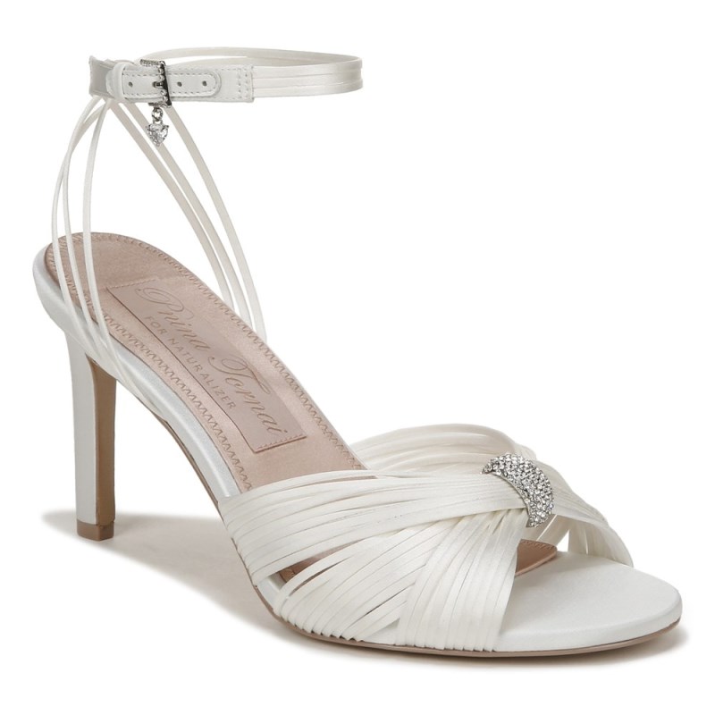 Naturalizer Cariad Ankle Strap Dress Heel Womens White Heeled Sandals QN22-7082E6
