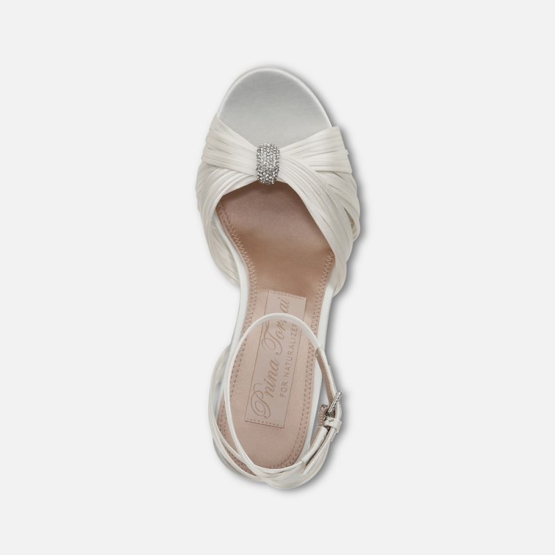 Naturalizer Cariad Ankle Strap Dress Heel Womens White Heeled Sandals QN22-7082E6