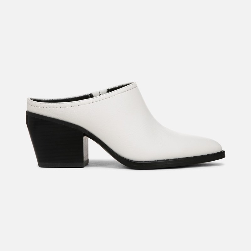 Naturalizer Fairmont Block Heel Mule Womens White Block Heels NM88-6878F2