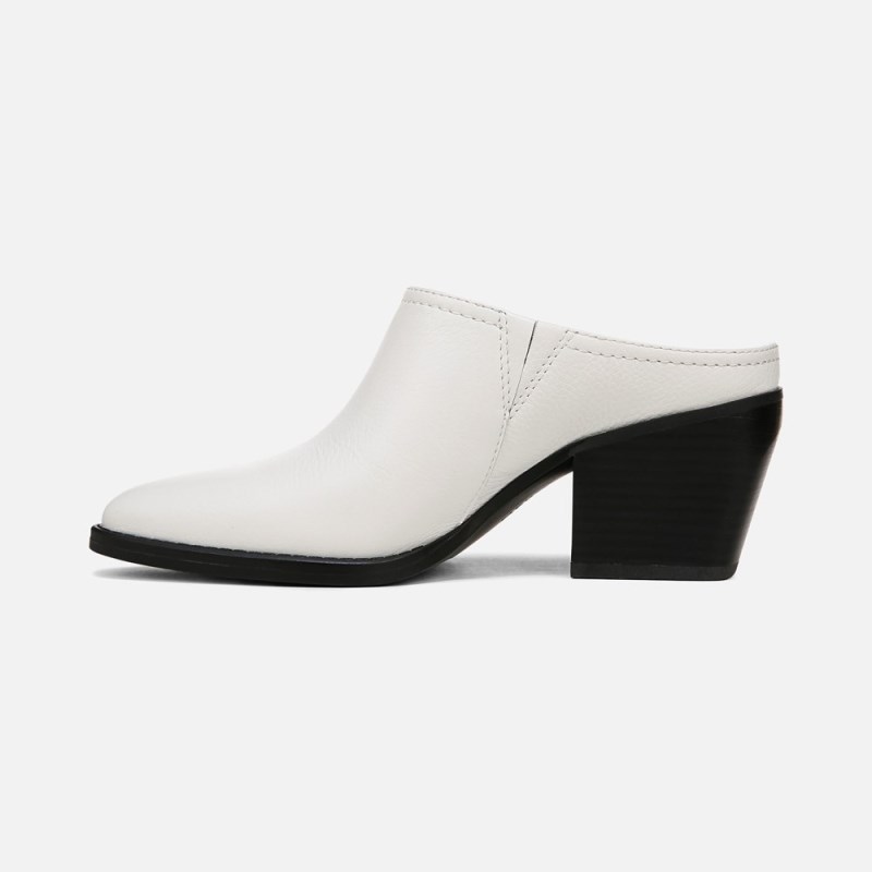 Naturalizer Fairmont Block Heel Mule Womens White Block Heels NM88-6878F2