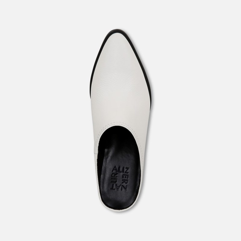 Naturalizer Fairmont Block Heel Mule Womens White Block Heels NM88-6878F2