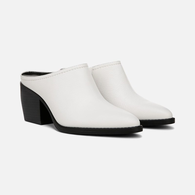 Naturalizer Fairmont Block Heel Mule Womens White Block Heels NM88-6878F2