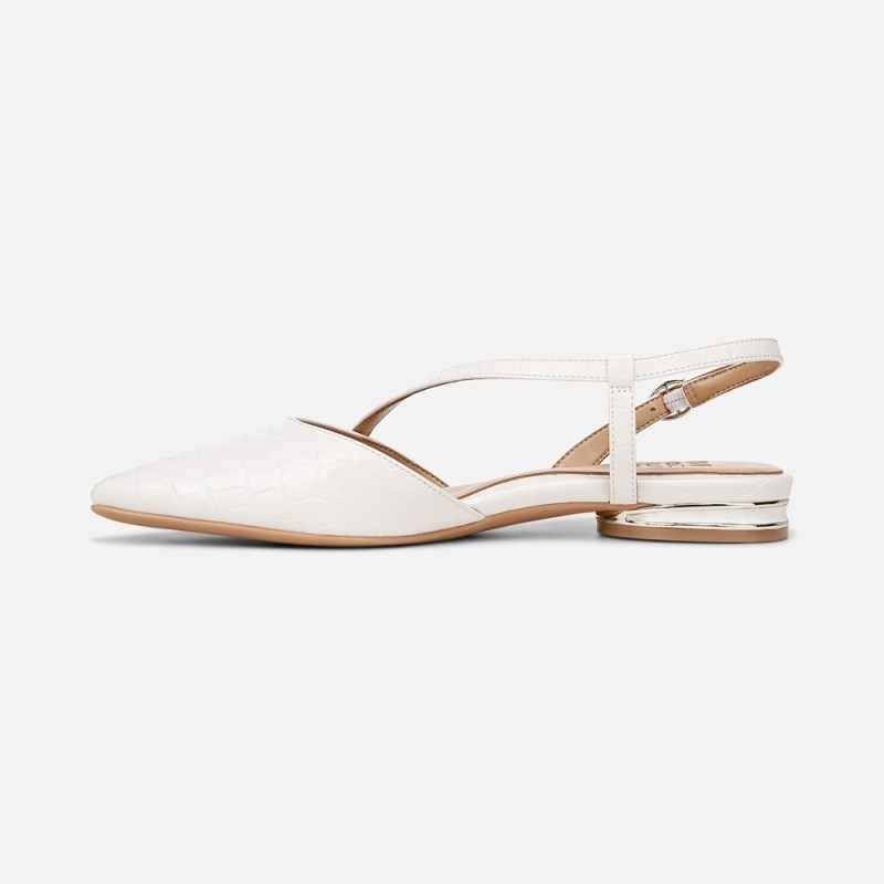 Naturalizer Hawaii Slingback Flat Womens White Slingbacks TV21-4401O6