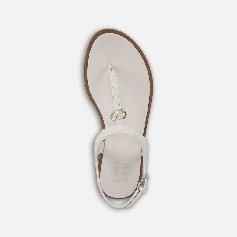 Naturalizer Lizzi Sandal Womens White Flat Sandals OJ88-2788P2